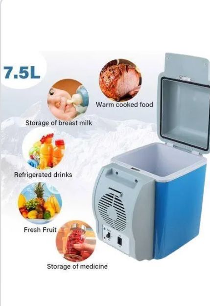 Portable 7.5L Mini Car Refrigerator & Food Warmer Cooler Box
