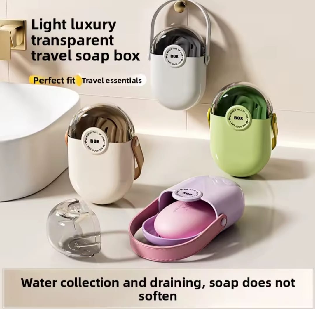Luxury Travel Soap Dish with Lid & Draining Tray
