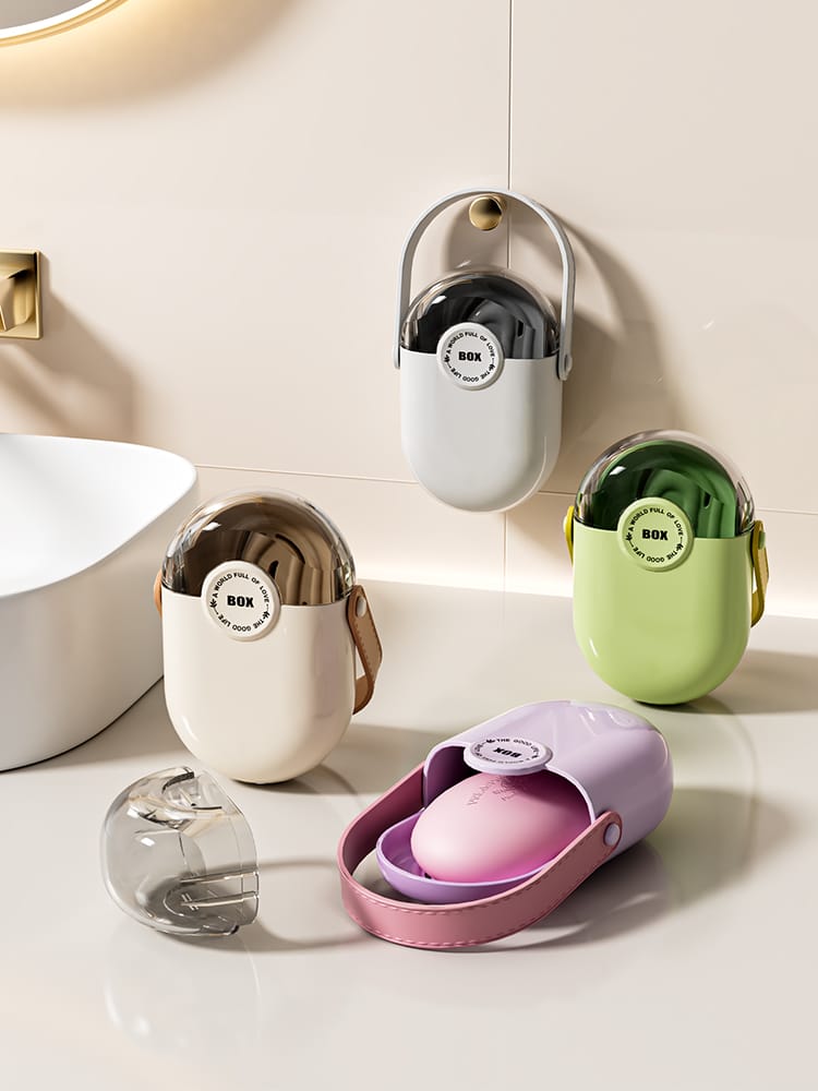 Luxury Travel Soap Dish with Lid & Draining Tray