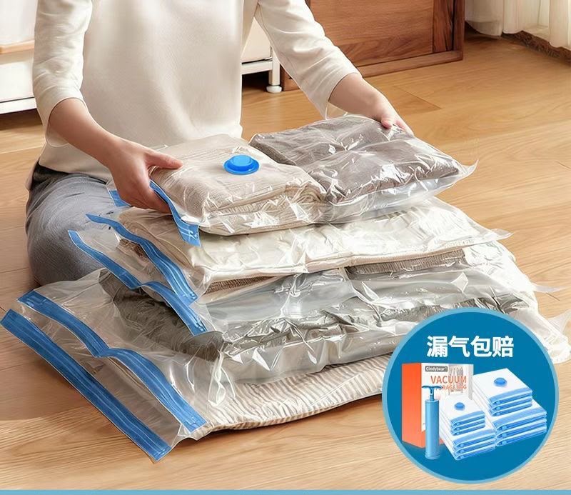 Vacuum Storage Bags Space Saver Compression Bags with Hand Pump for Clothes Bedding Storage