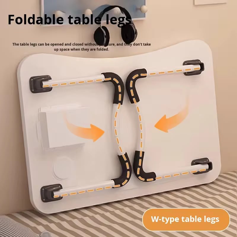 Breakfast Laptop Table / Foldable Work Desk with Side Drawer.