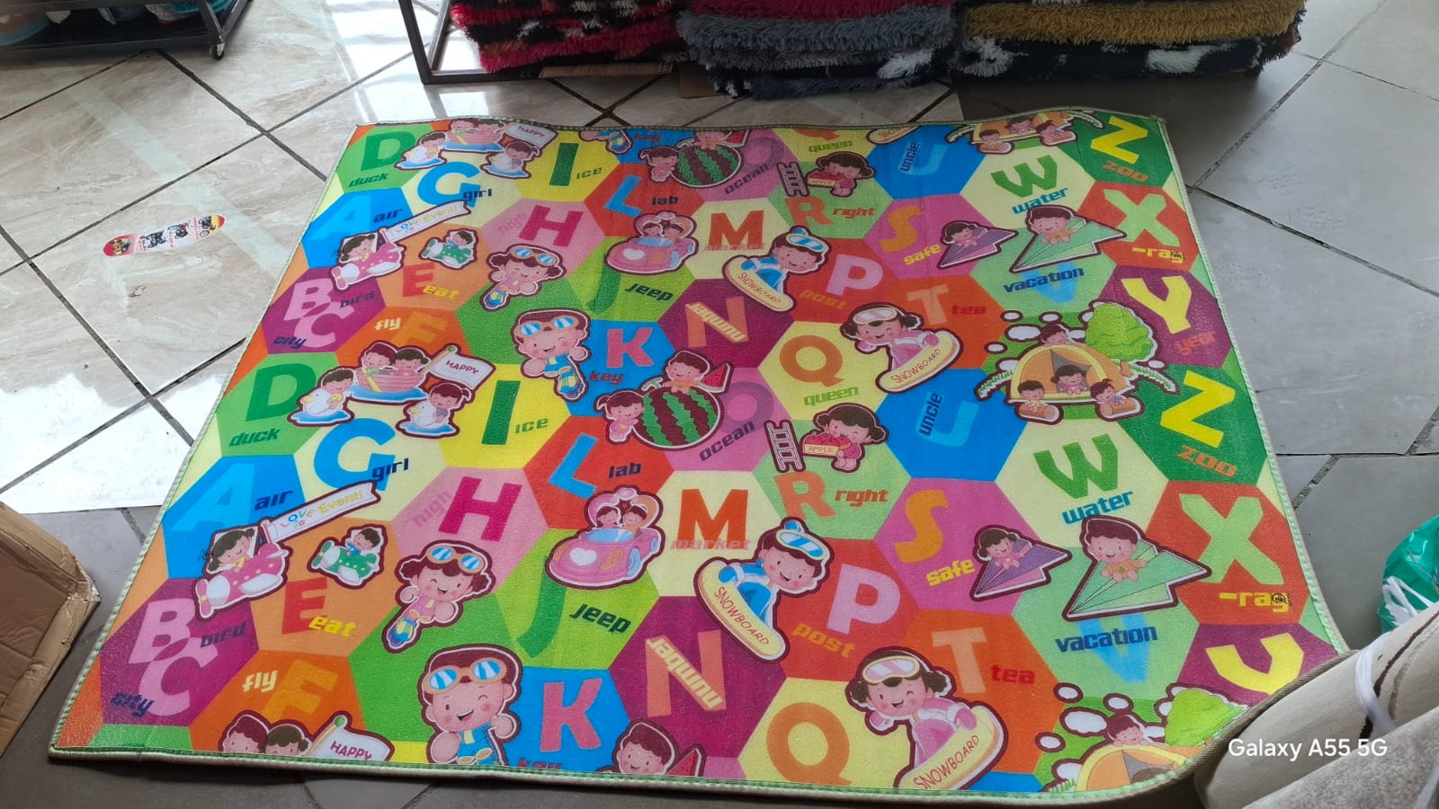 Kids Play Mat 5 × 6 ft Foldable Waterproof Crawling Mat for Baby & Toddler