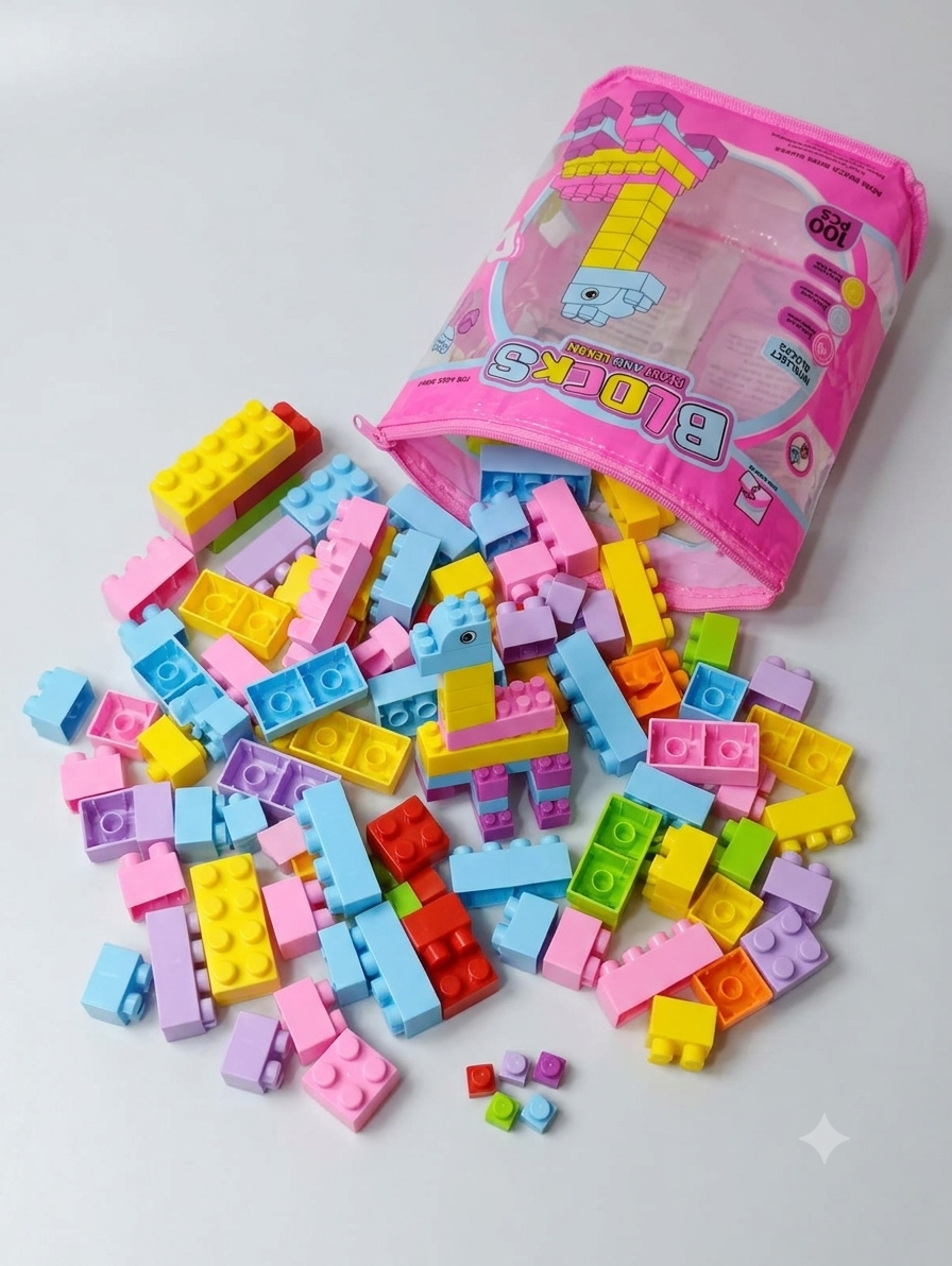 100PCS Building Blocks Toy Set Educational Construction Blocks for Kids