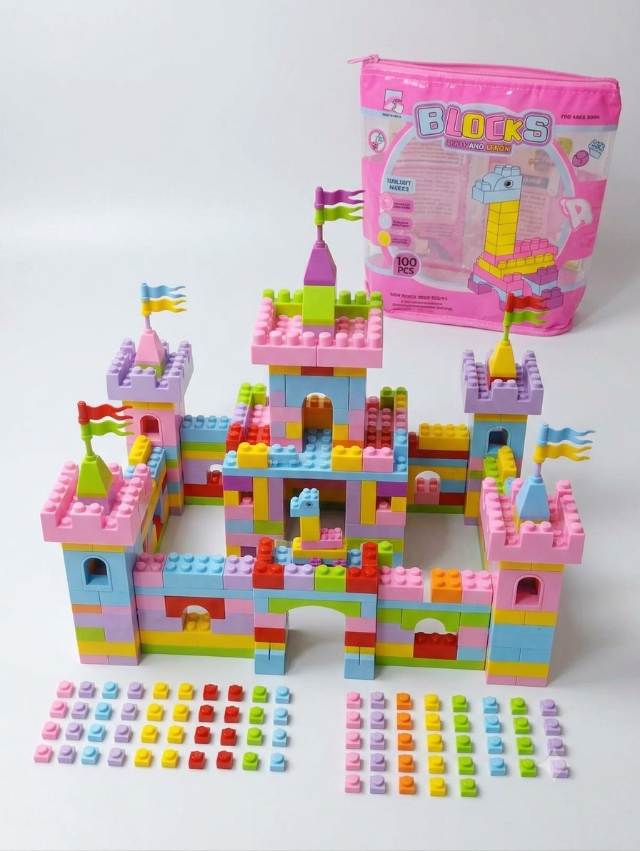 100PCS Building Blocks Toy Set Educational Construction Blocks for Kids