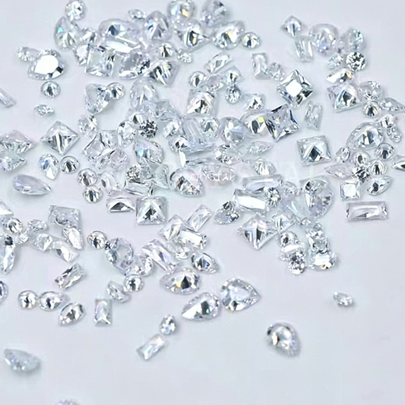 White irregular msumari sanaa zircon 0.1-0.3mm, shiny uwazi zircon kwa ajili ya msumari mapambo view 5