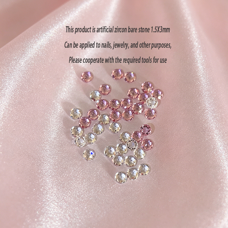 Sparkling Zircon Nail Accessories Flat Bottom Gemstone Zircon Bare Stone Nail Decoration Fashionable Wanawake Lazima Kununua view 2