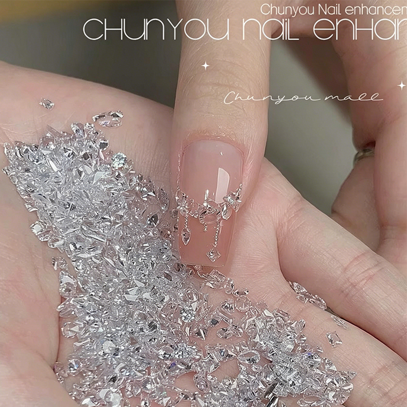 White irregular msumari sanaa zircon 0.1-0.3mm, shiny uwazi zircon kwa ajili ya msumari mapambo view 6