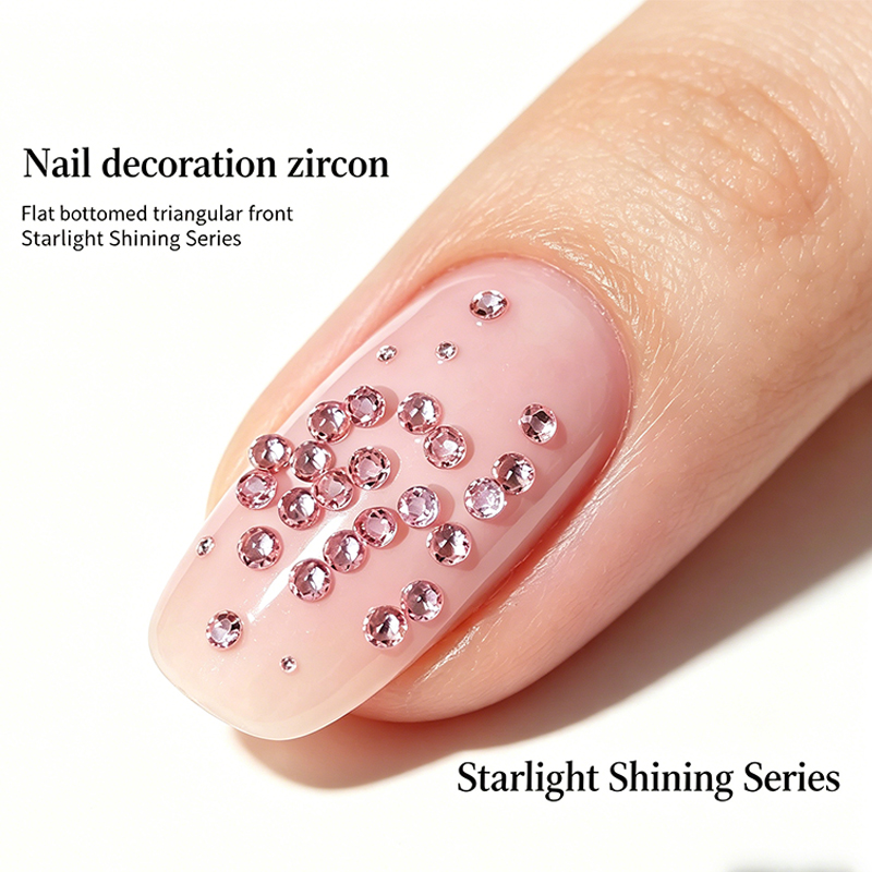 Sparkling Zircon Nail Accessories Flat Bottom Gemstone Zircon Bare Stone Nail Decoration Fashionable Wanawake Lazima Kununua