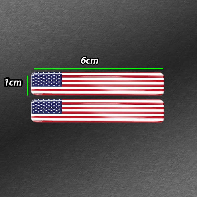 3D Car and Motorcycle Decorative Flag Stickers Waterproof Reflective decal Length 6CM Width 1CM