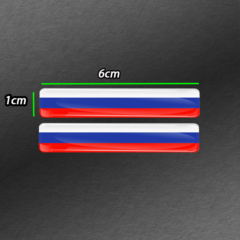 3D Car and Motorcycle Decorative Flag Stickers Waterproof Reflective decal Length 6CM Width 1CM