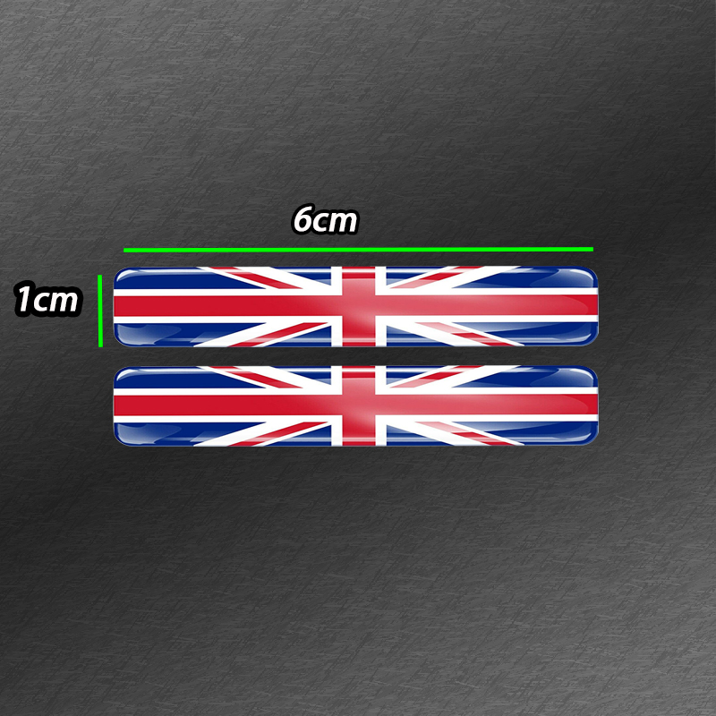 3D Car and Motorcycle Decorative Flag Stickers Waterproof Reflective decal Length 6CM Width 1CM