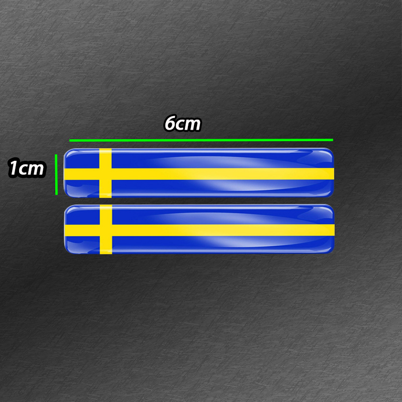 3D Car and Motorcycle Decorative Flag Stickers Waterproof Reflective decal Length 6CM Width 1CM
