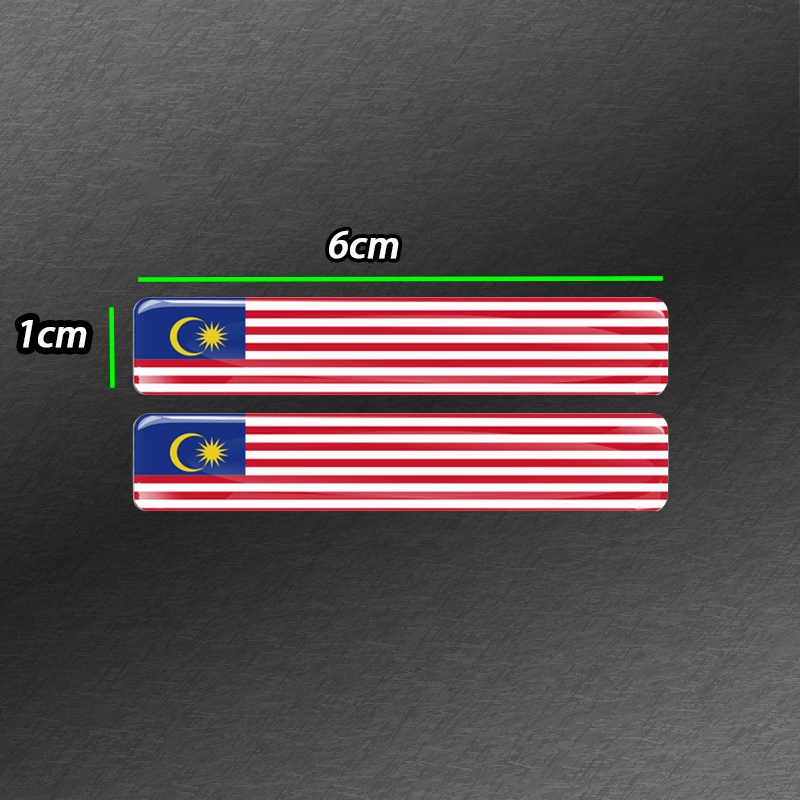 3D Car and Motorcycle Decorative Flag Stickers Waterproof Reflective decal Length 6CM Width 1CM