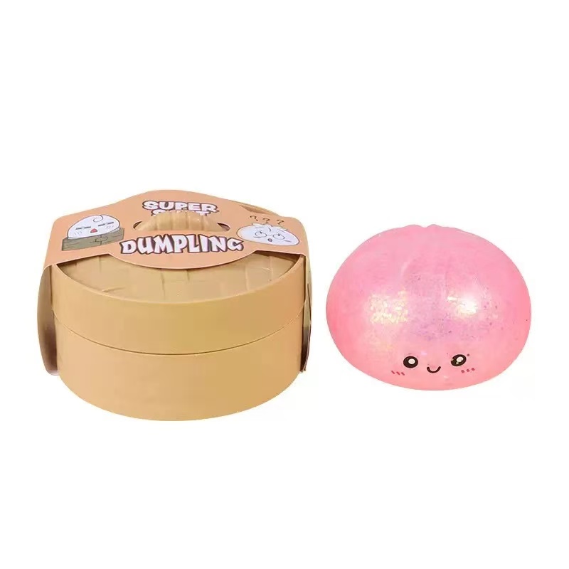 Best  selling squeeze fidget toys stress relief squishy bun Colorful Smiley Face Simulation Steamer Bun Squishy, Cute Rebound Food Toy Stress Relief Squeeze Toy Squishy