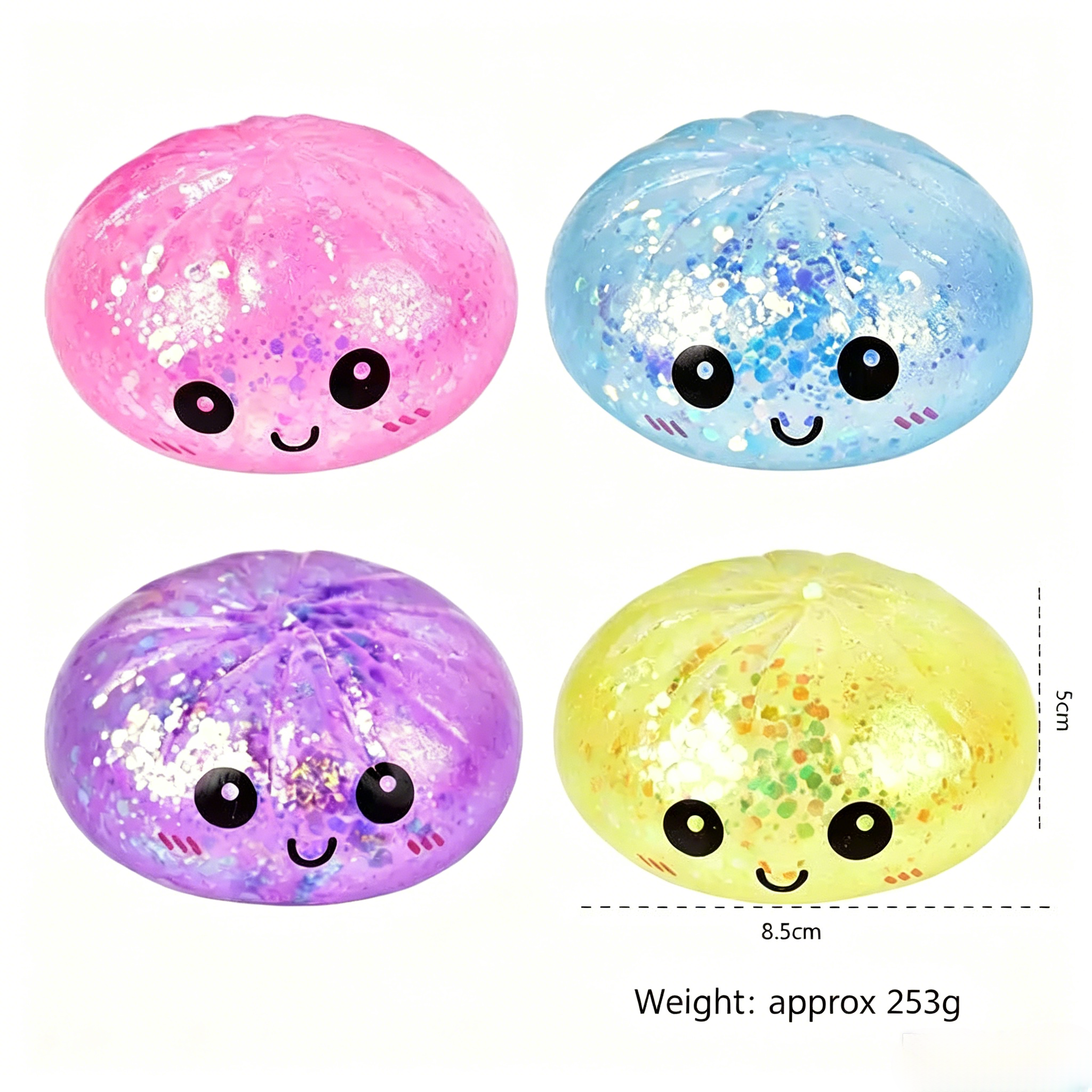 Best  selling squeeze fidget toys stress relief squishy bun Colorful Smiley Face Simulation Steamer Bun Squishy, Cute Rebound Food Toy Stress Relief Squeeze Toy Squishy