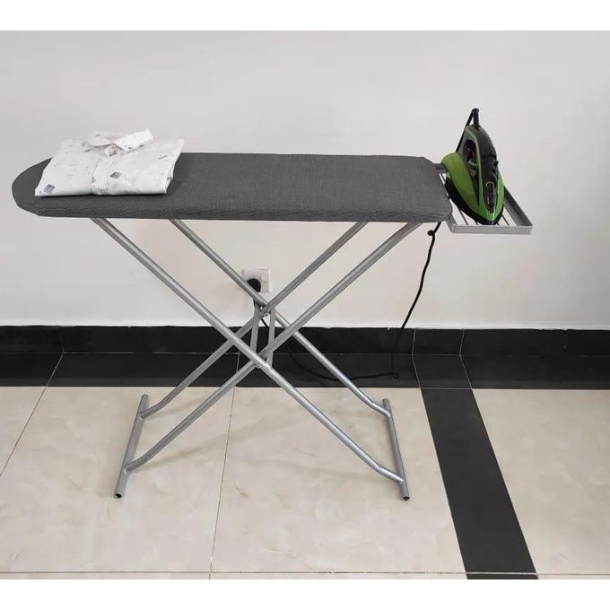 Imported mettalic Steel Ironing Board - Foldable, Free Standing, 4-Leg Support, Heat Resistant Cover