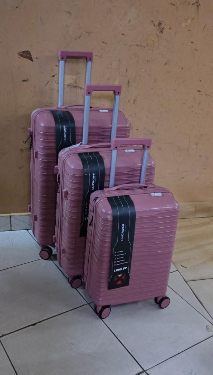 SUITCASE PEACH Fashion 3 IN 1 Unbreakable Luxurious Rubber Suitcase Briefcase Travel Bag Travel in style with this fashion-forward 3-in-1 luggage set. Crafted from unbreakable rubber