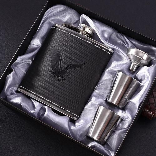 Portable Hip Flask Whisky Bottle Set - 200ml With free 2stainless tot cups