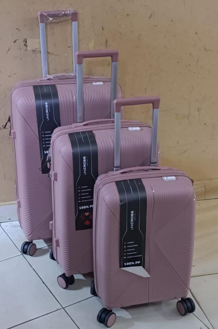 SUITCASE PEACH Fashion 3 IN 1 Unbreakable Luxurious Rubber Suitcase Briefcase Travel Bag Travel in style with this fashion-forward 3-in-1 luggage set. Crafted from unbreakable rubber