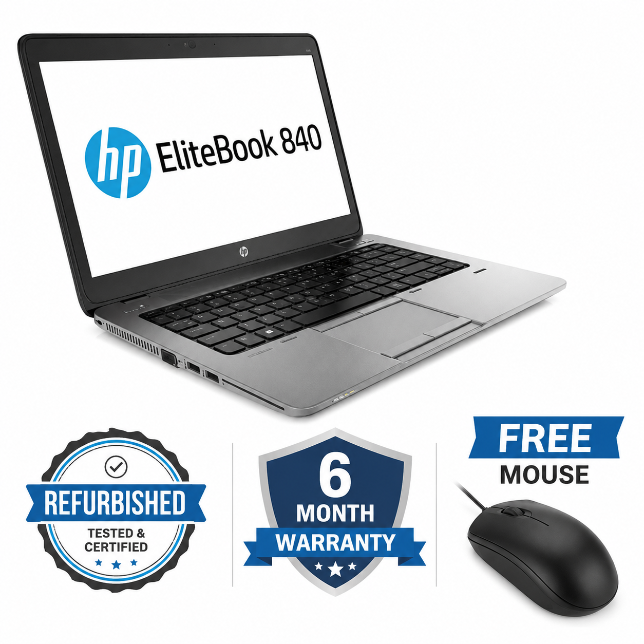 HP EliteBook 840 G1 | Core i5 | 8 GB RAM | 500GB HDD | 14" | Windows 11 Pro | 6-Month Warranty + Free Mouse