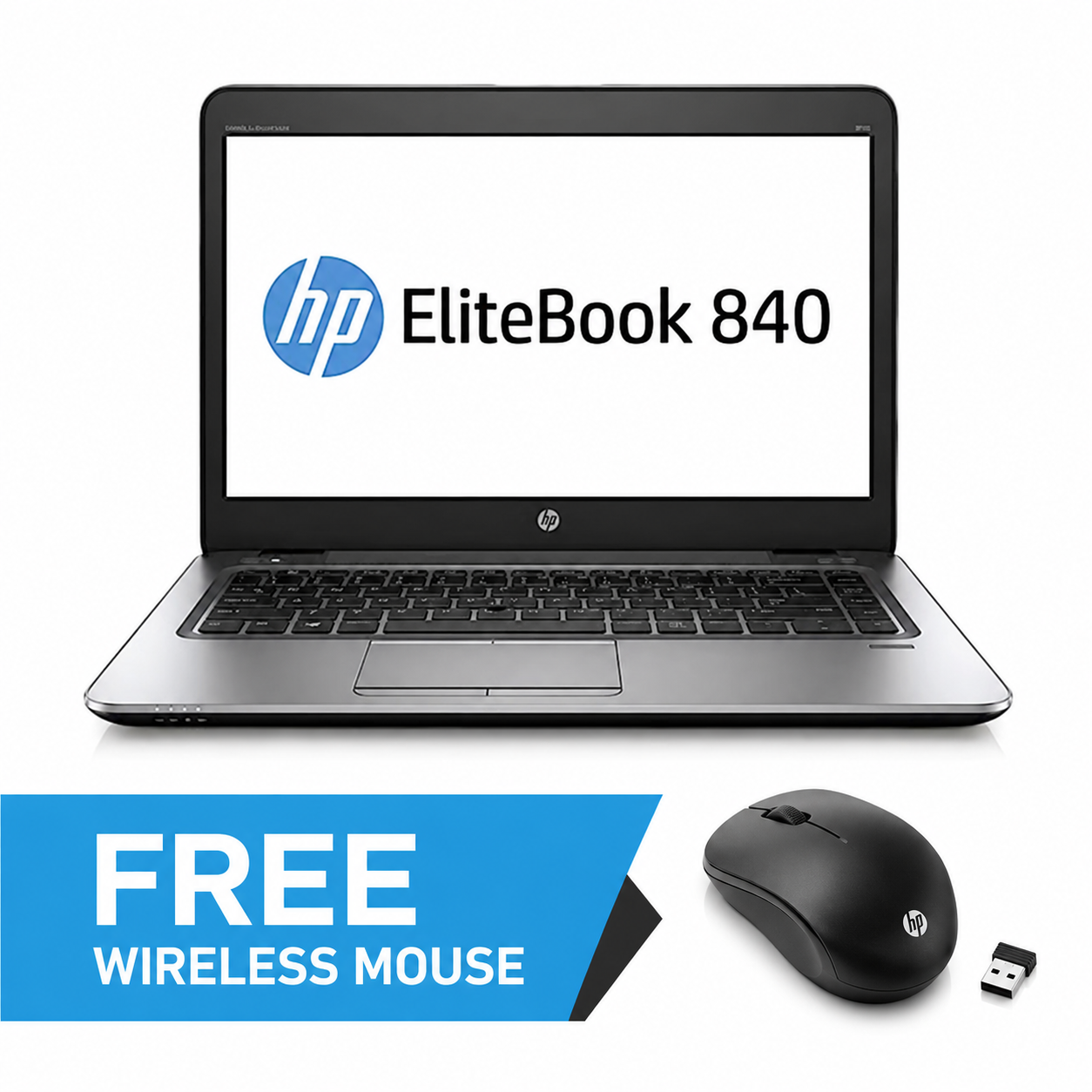 HP EliteBook 840 G1 Core i5 8GB RAM 500GB HDD 14" Windows 10 Pro Refurbished Laptop Webcam Bluetooth + Free Wireless Mouse