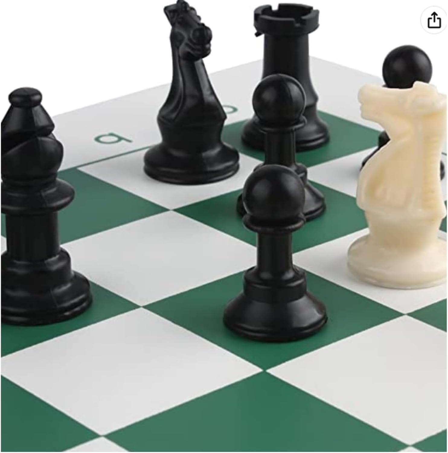 MEDIUM Portable Tournament Chess Board Game Mat – Foldable Roll‑Up Chess Board with Staunton Pieces & Free Carrier Bag for Travel & Tournament Play