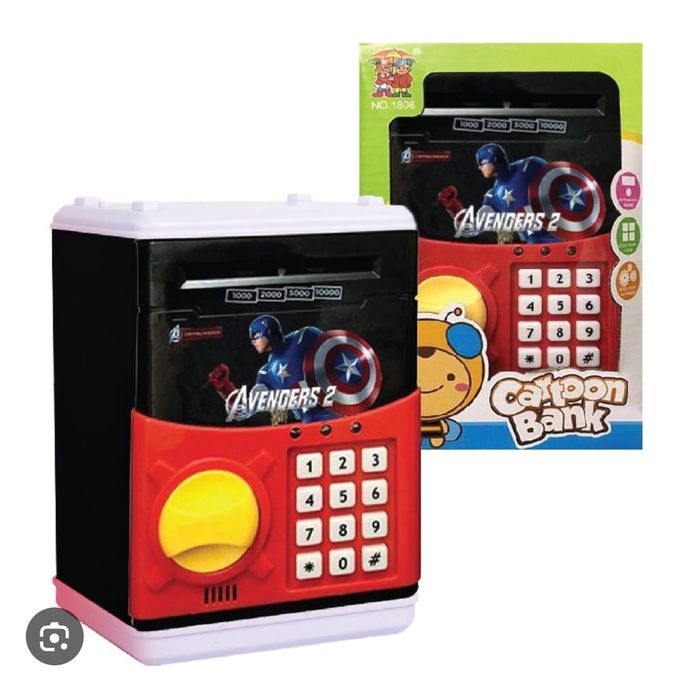 Electronic Cartoon Piggy Bank – ATM Password Fingerprint Money Box for Kids, Automatic Coin Saver with Music & Lights (Multicolor)