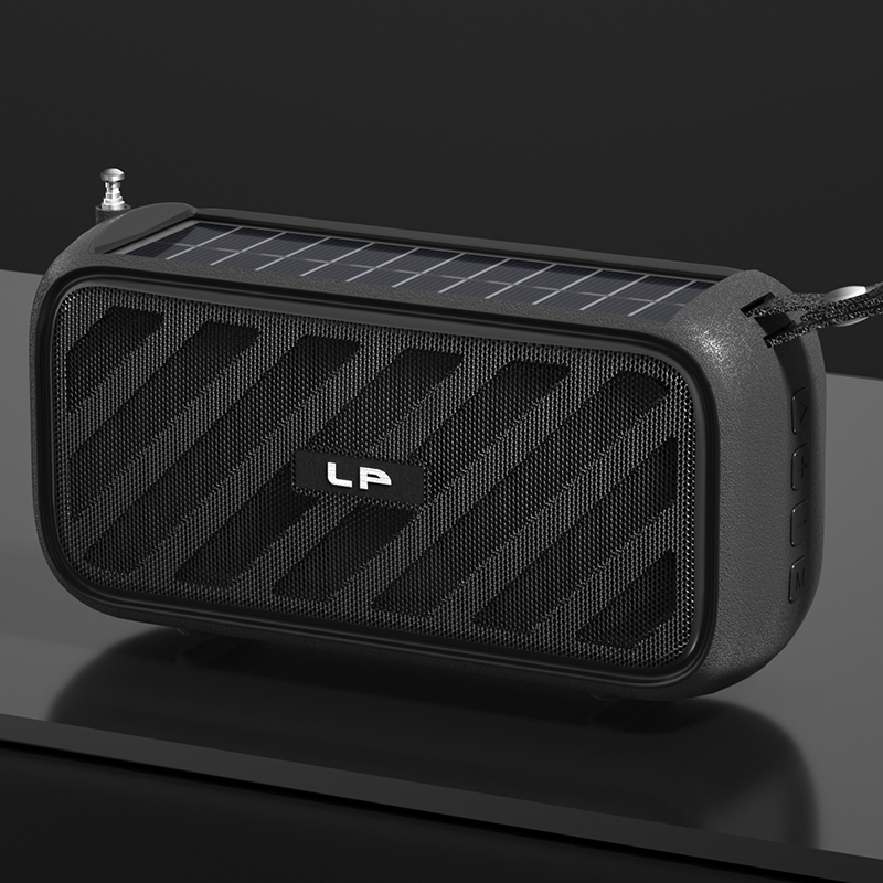 LP-V55 Solar Bluetooth Speaker Portable Wireless FM Radio USB TF AUX Outdoor Mini Bass Speaker with Hands-Free Calling