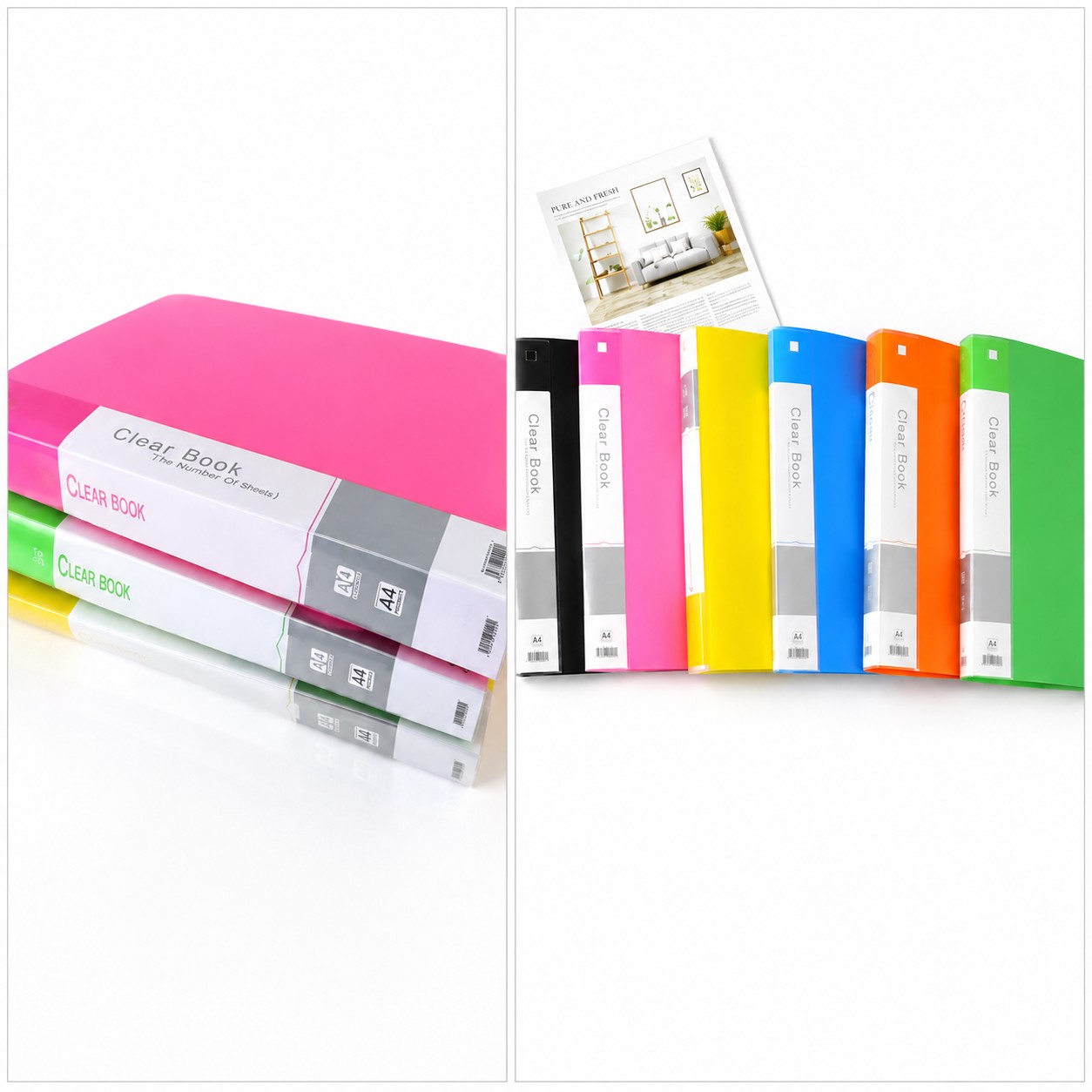 A4 Display Portfolio Book Folder with Clear Plastic Sleeves - PVC Protector Sleeves for Certificates, Reports & CBC Projects