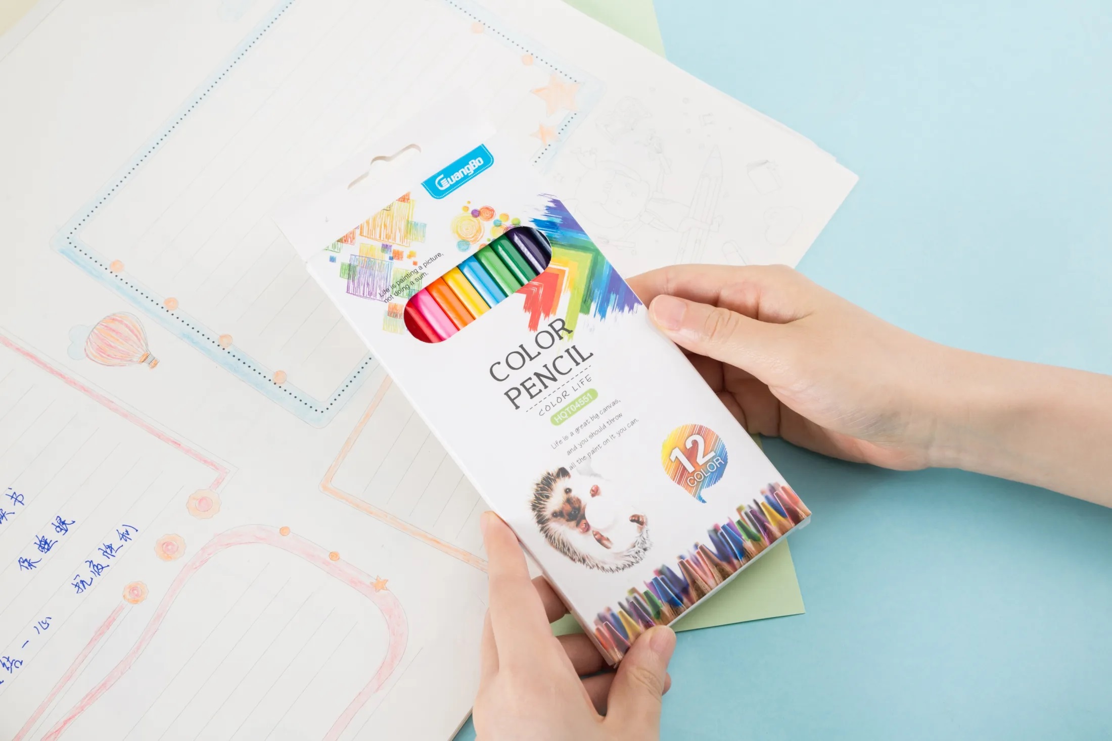 Premium Colored Pencils 12 Colors Set – Pre-Sharpened Long Colouring & Drawing Pencils for School, Office, Sketching, Adult Coloring Books & Art Supplies