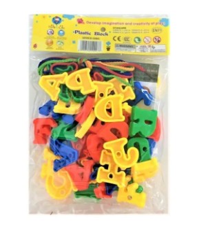 Educational Alphabet & Number Block Stringing Toy Set – Colorful Bead Lacing Kit for Fine Motor Skills & Early Childhood Spelling