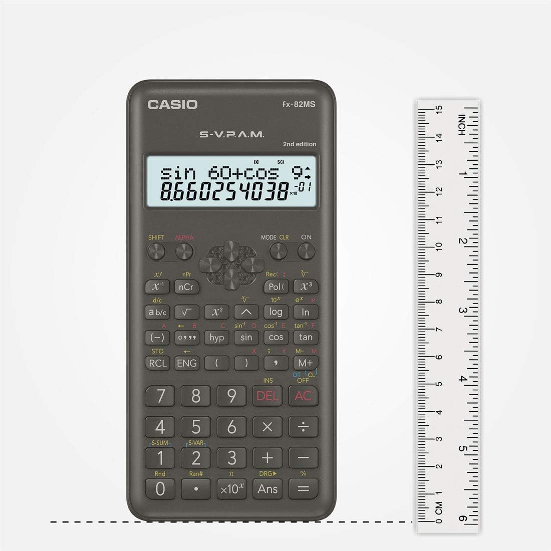 Casio FX-82MS Pocket Scientific Calculator Black Calculator – Calculator (Pocket, Scientific Calculator, 12 Digits, 2 Lines, Battery/Battery, Black)