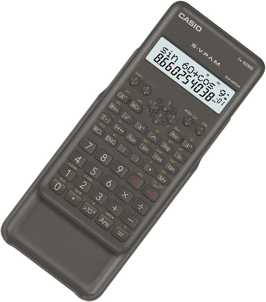 Casio FX-82MS Pocket Scientific Calculator Black Calculator – Calculator (Pocket, Scientific Calculator, 12 Digits, 2 Lines, Battery/Battery, Black)