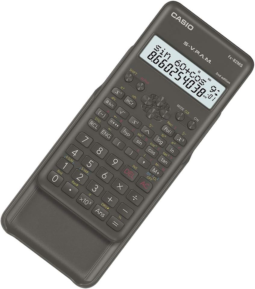 Casio FX-82MS Pocket Scientific Calculator Black Calculator – Calculator (Pocket, Scientific Calculator, 12 Digits, 2 Lines, Battery/Battery, Black)