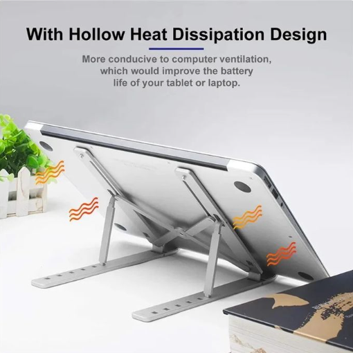 RichRipple Aluminum Portable Laptop Stand - 6-Level Adjustable & Foldable