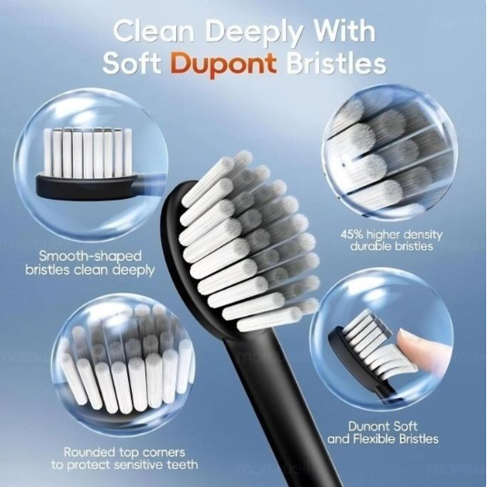 addigoes Sonic Electric Toothbrush – 4 Replacement Brush Heads, 6 Cleaning Modes High-Frequency Sonic Vibration. USB Rechargeable IPX7 Waterproof Smart Electric Toothbrush with 2-Min Timer.