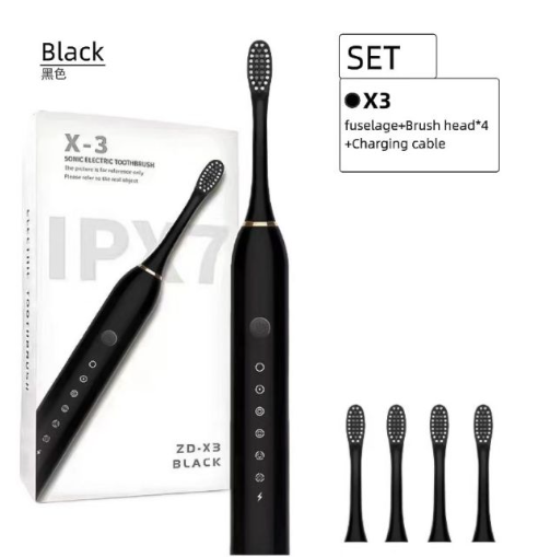 addigoes Sonic Electric Toothbrush – 4 Replacement Brush Heads, 6 Cleaning Modes High-Frequency Sonic Vibration. USB Rechargeable IPX7 Waterproof Smart Electric Toothbrush with 2-Min Timer.