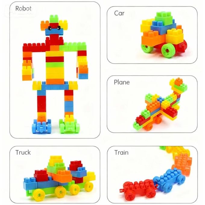 HIBUY 205 Pcs of DIY puzzle building blocks for children's learning and puzzle toys with large particles Ages 3+