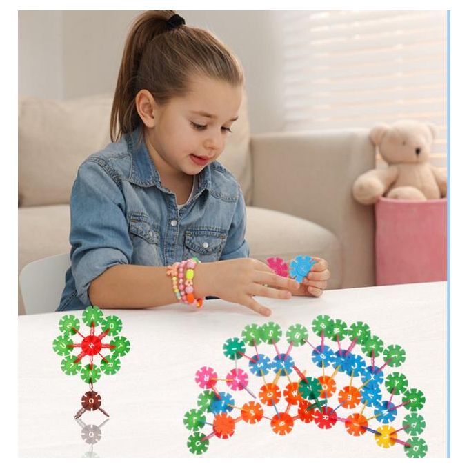 HIBUY 500 pieces building blocks large capacity 4.3cm, baby and children's intellectual toy block，Snowflake block
