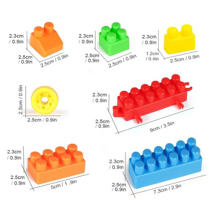 HIBUY 205 Pcs of DIY puzzle building blocks for children's learning and puzzle toys with large particles Ages 3+