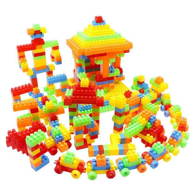 HIBUY 205 Pcs of DIY puzzle building blocks for children's learning and puzzle toys with large particles Ages 3+