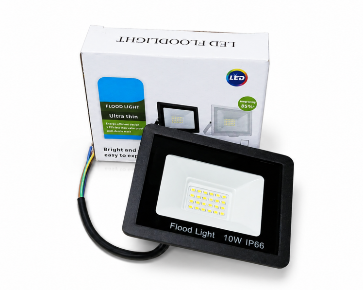 Flood Light 10W IP66 High Lumen  LED Projector Flood Light  Waterproof IP66 Outdoor Lighting Garden Lamp - Black