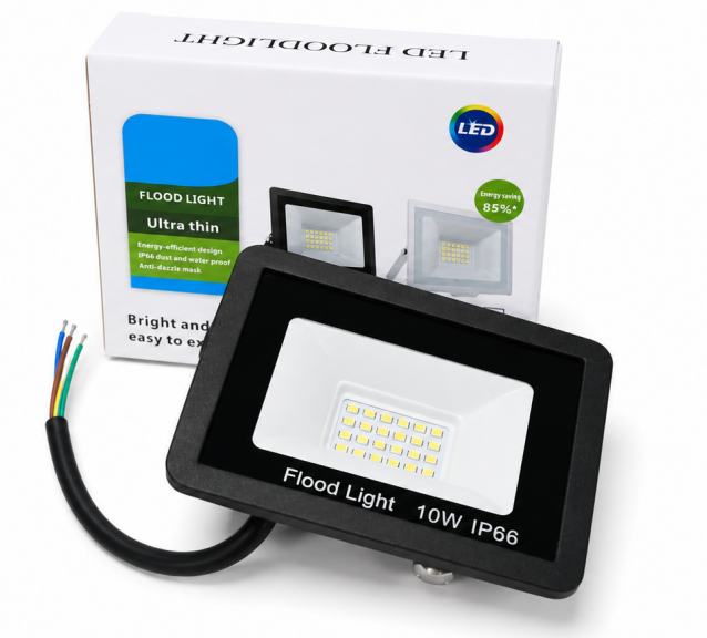 Flood Light 10W IP66 High Lumen  LED Projector Flood Light  Waterproof IP66 Outdoor Lighting Garden Lamp - Black