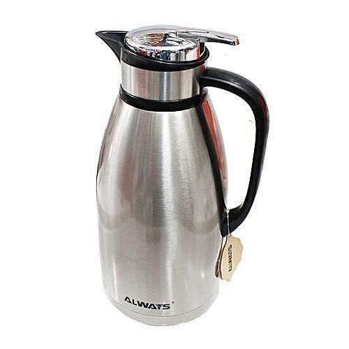 Always 3L Pressing Flask Silver Stainless Steel Vacuum Insulated Thermal Bottle – Large Capacity Hot & Cold Water Flask with Easy Press Button, Durable Design for Home, Office, Hotel, Restaurant, Trav