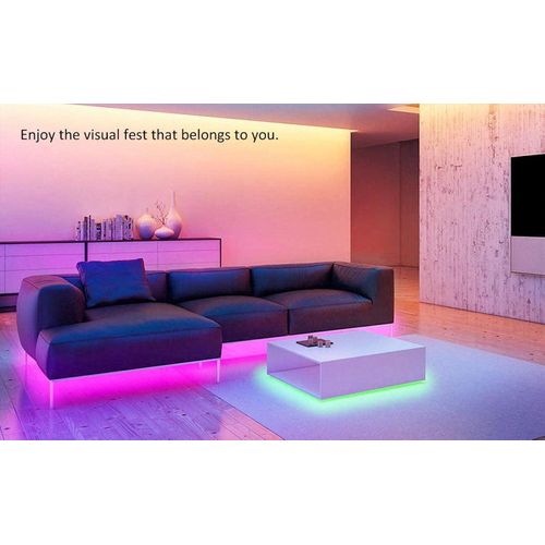 Smart LED Strip Lights Color Changing 32.8ft/10M Flexible 5050 RGB Led Lights Kit with Remote Easy Installation for TV Backlight Bedroom Multicolor Decoration
