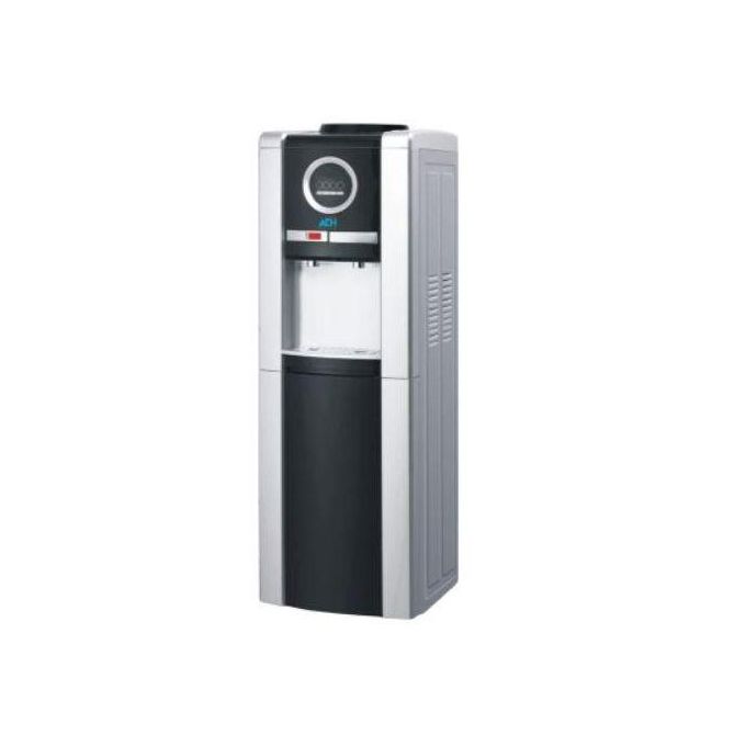 ADH 2-Tap Hot & Cold Water Dispenser with Storage Cabinet – Silver & Black | Freestanding Water Cooler with Hot & Cold Water Function | 1-Year Warranty.