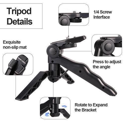ARHANORY Adjustable Tripod Stand with LED Ring Light for Smartphones – Portable Phone Holder, Selfie & Video Recording Stand, Plastic Body – Black
