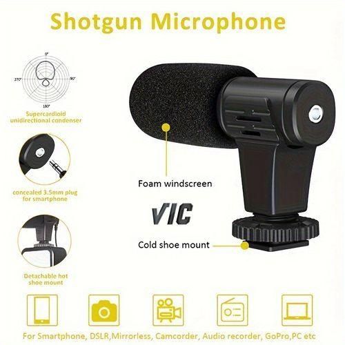 VIC Smartphone Video Stabilization Kit with Tripod, Microphone & LED Light – Professional Mobile Phone Vlogging, Live Streaming, Filming & Photography Accessories Set