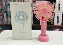 USB Rechargeable Mini Handheld Portable Fan with Desktop Standing Base- Assorted Colours