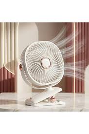Portable Clip-on Mini Fan USB Rechargeable 3-Speed Quiet Desktop Table Fan with 360° Rotation for Home Office Stroller